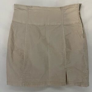 Free People Women’s Corduroy Short Creamy White Ivory Skirt Size 8 Side Zip